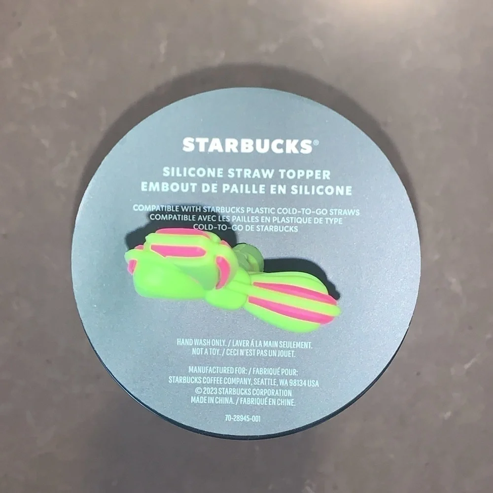 Starbucks 2023 Christmas Holiday Tumbler Ornaments with Bow Straw Topper 24 oz
